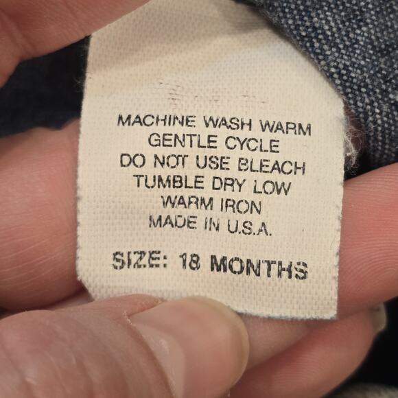 Vintage Cutecumber 80s Acid Wash Girls Baby Blue White Jeans Pants Pockets 18 Mo - Picture 5 of 5